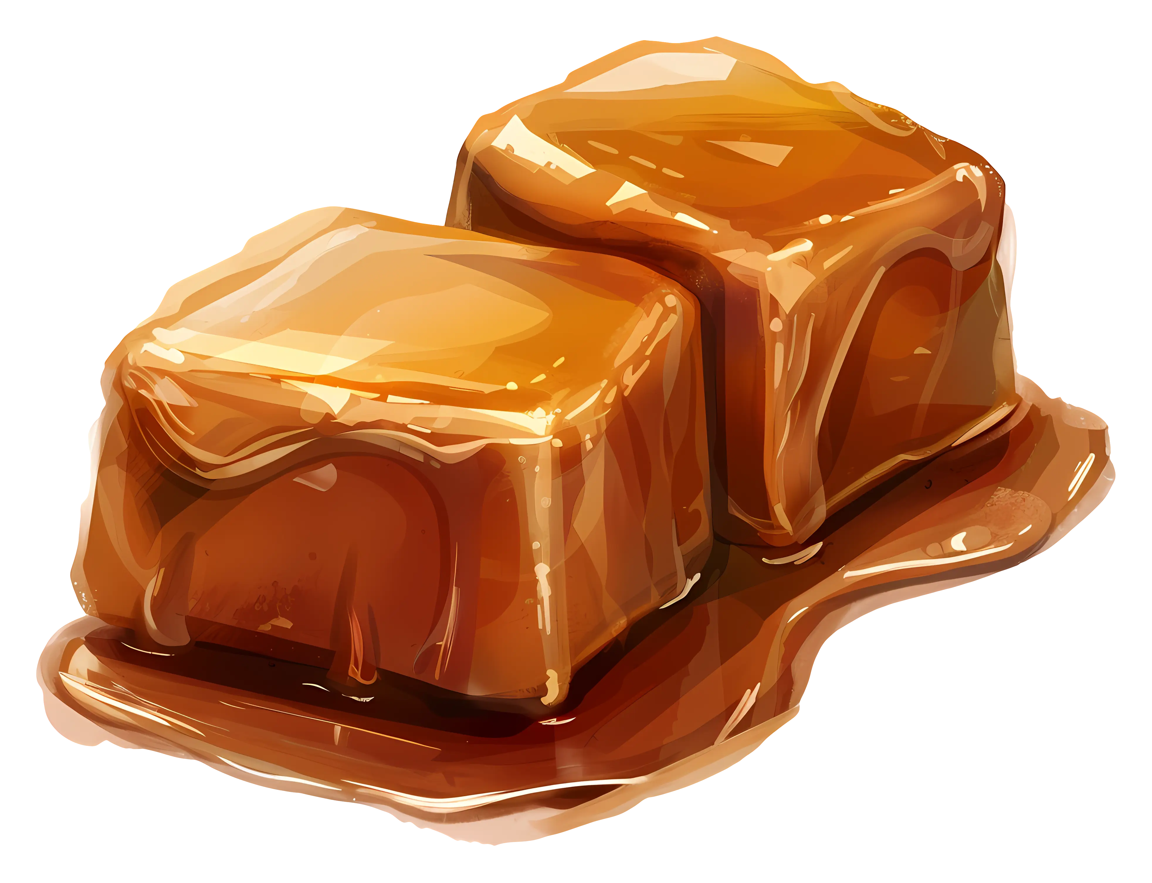 Melting Caramel Cubes Illustration