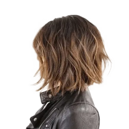Brown Bob Haircut in Side View