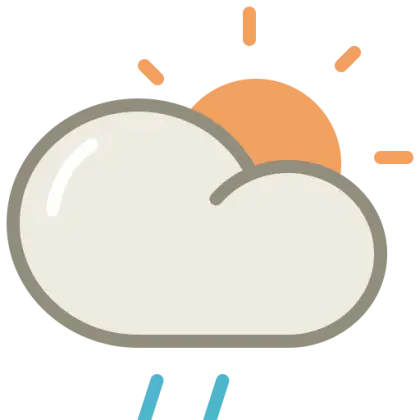 Cloud and Sun with Rain Illustration