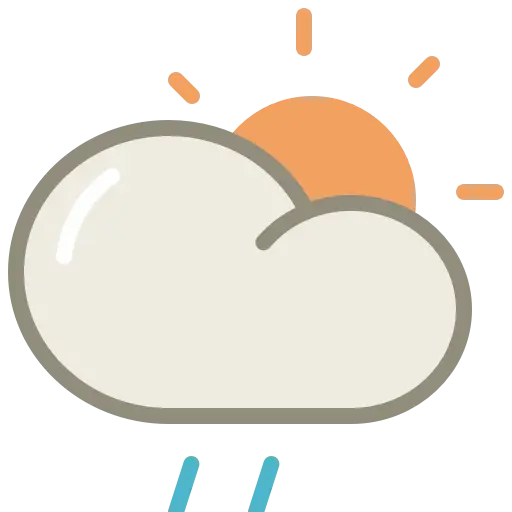 Cloud and Sun with Rain Illustration