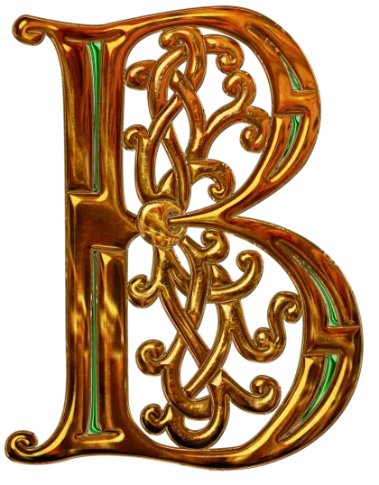 Ornate Gold Letter B