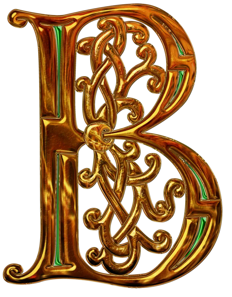 Ornate Gold Letter B