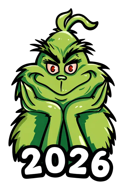 Green Grinch Character with 2026