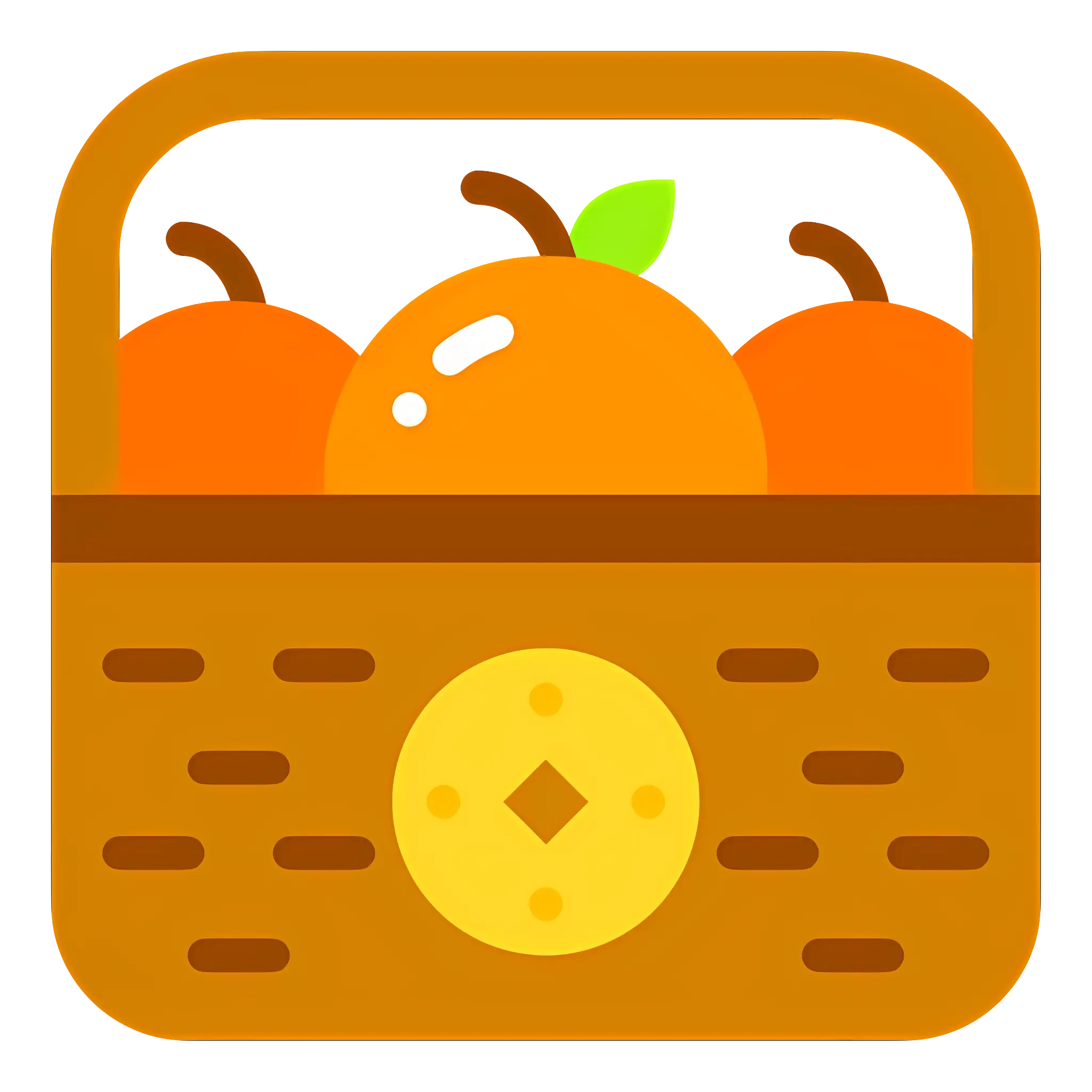 Basket of Oranges with Decoration