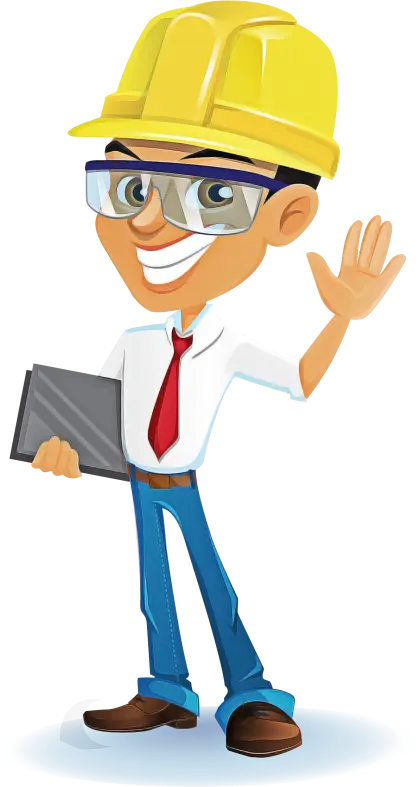 Friendly Cartoon Construction Worker Illustration