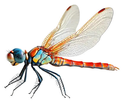 Colorful Dragonfly with Detailed Wings