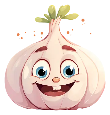 Smiling Cartoon Garlic