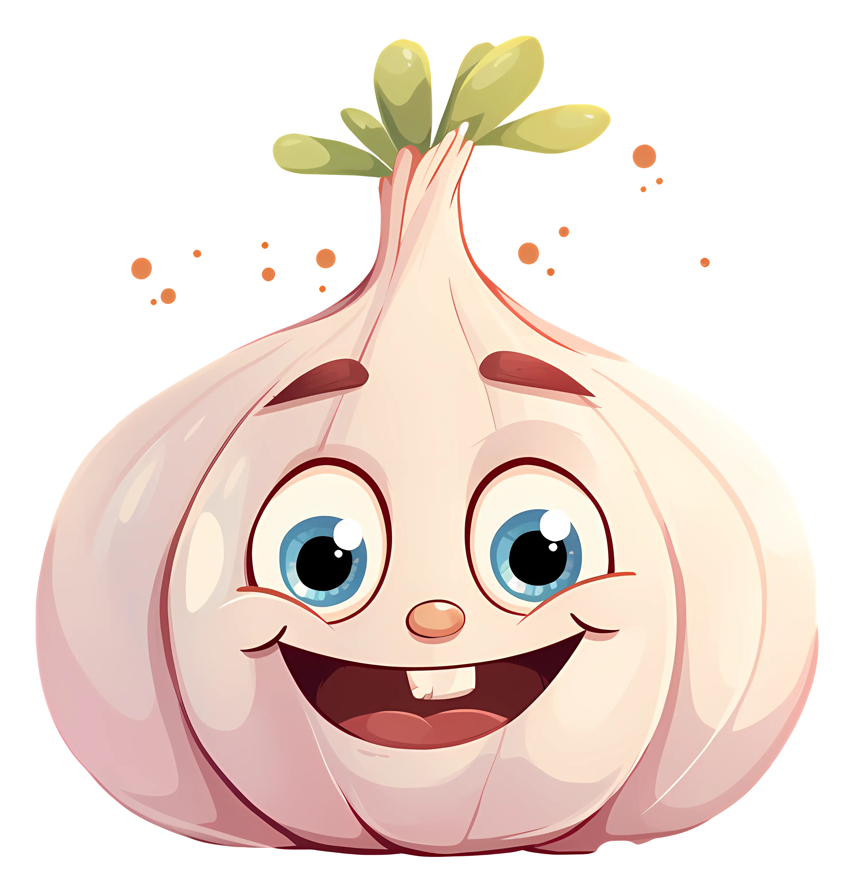 Smiling Cartoon Garlic