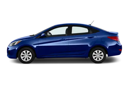 Side View of Blue Sedan Car