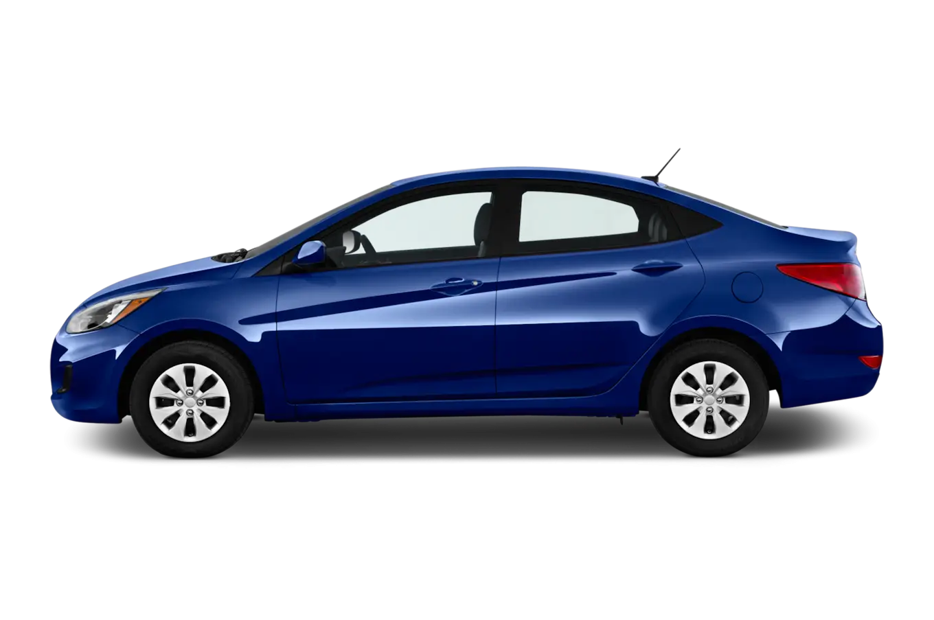 Side View of Blue Sedan Car