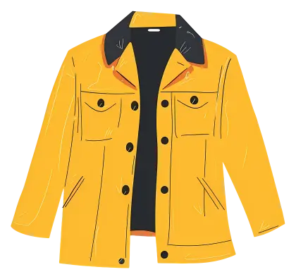 Bright Yellow Jacket Illustration