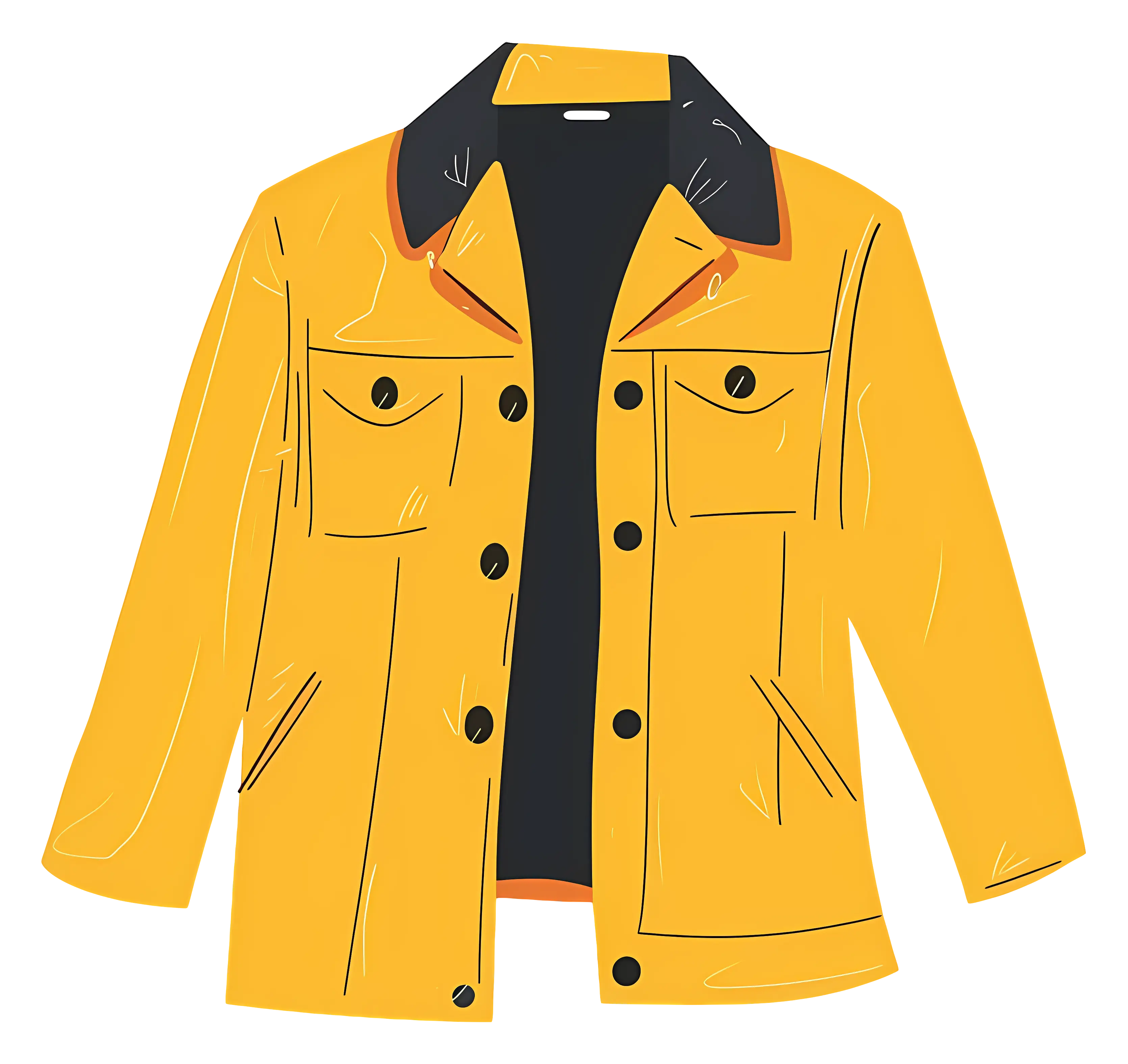 Bright Yellow Jacket Illustration