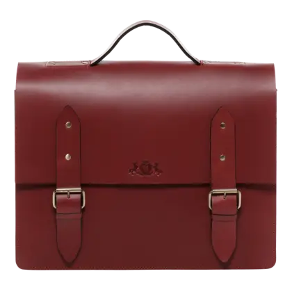 Red Leather Bag with Straps