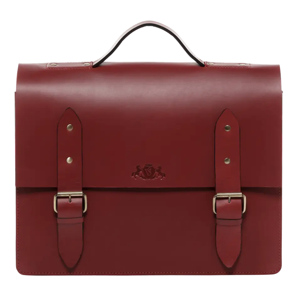 Red Leather Bag with Straps