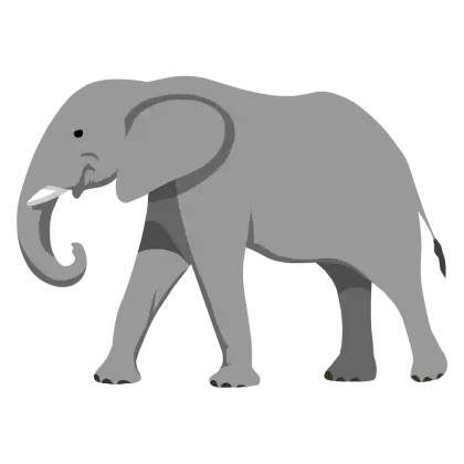 Gray Elephant Illustration Walking Calmly