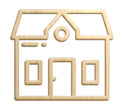Wooden House Outline Design