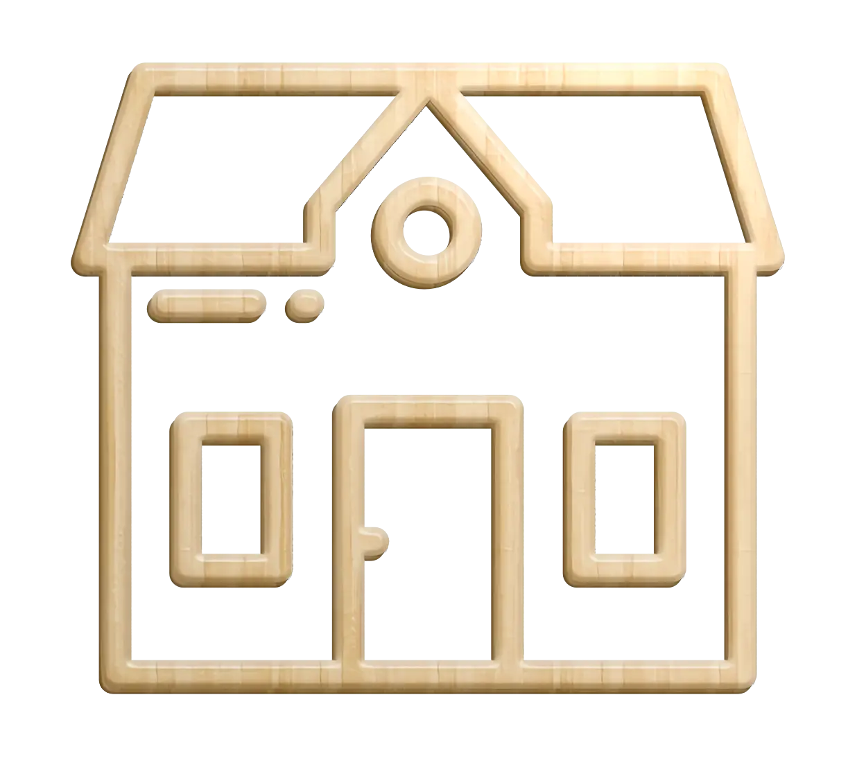 Wooden House Outline Design