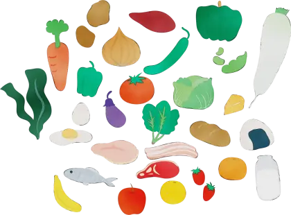 Illustration of Cartoon Foods and Ingredients