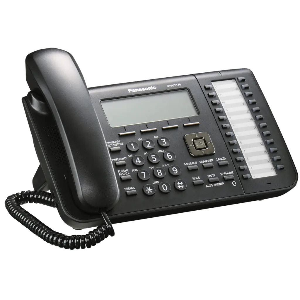Black Office Telephone with Digital Display
