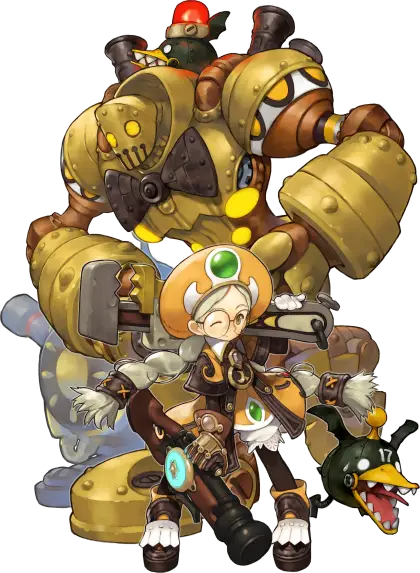 Steampunk Robot and Adventurer