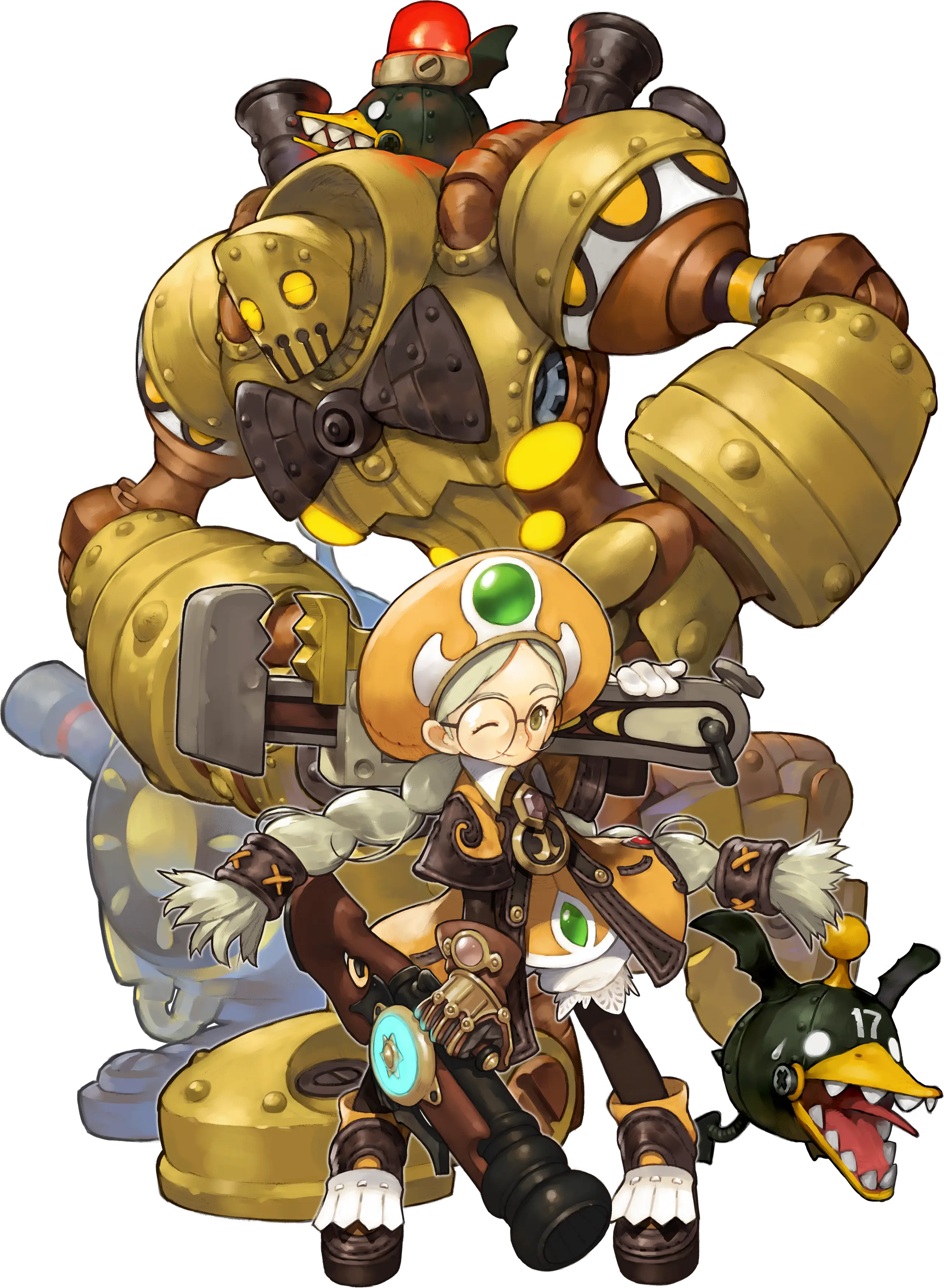 Steampunk Robot and Adventurer