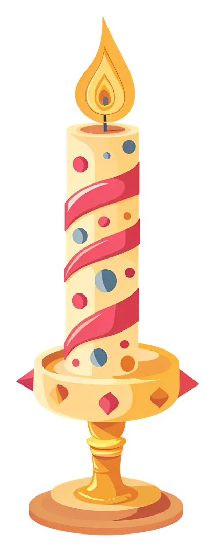 Decorative Candle with Polka Dots