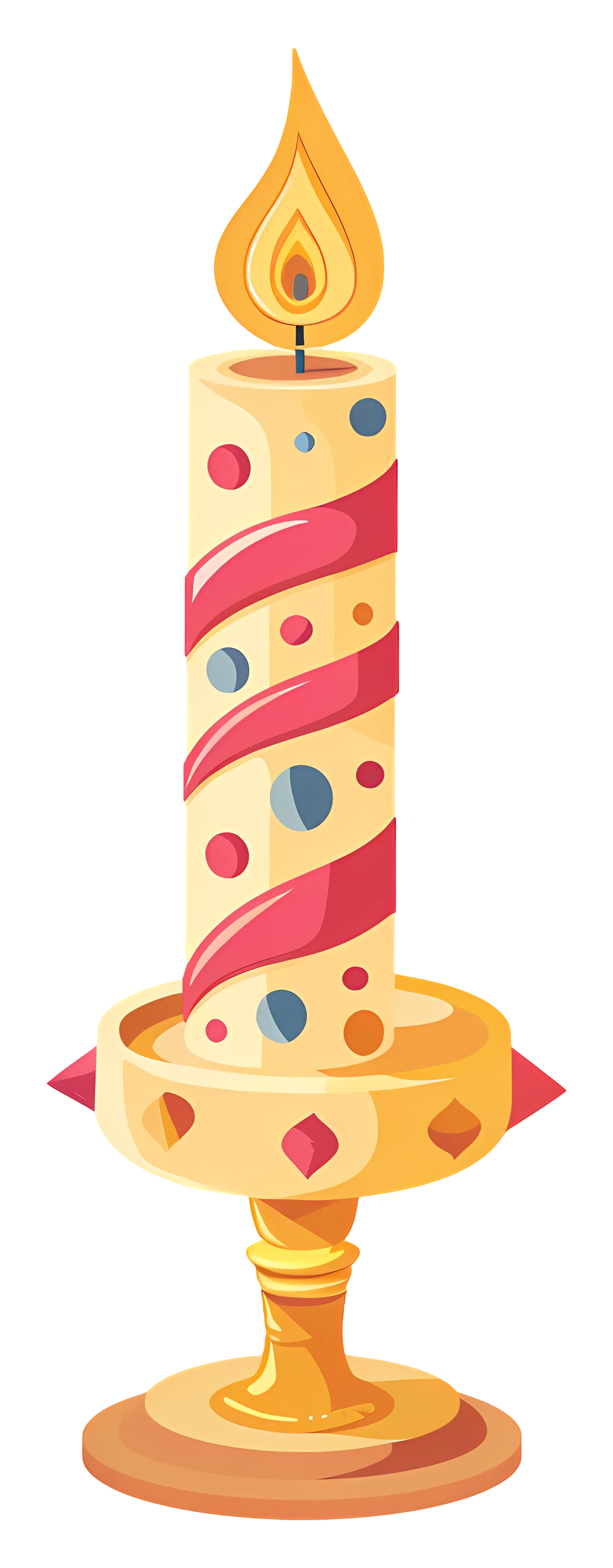 Decorative Candle with Polka Dots