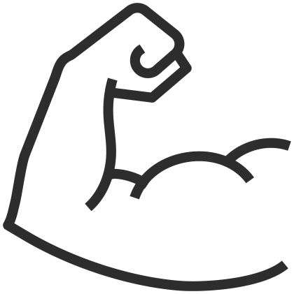 Outlined Muscular Arm Icon for Strength Concept