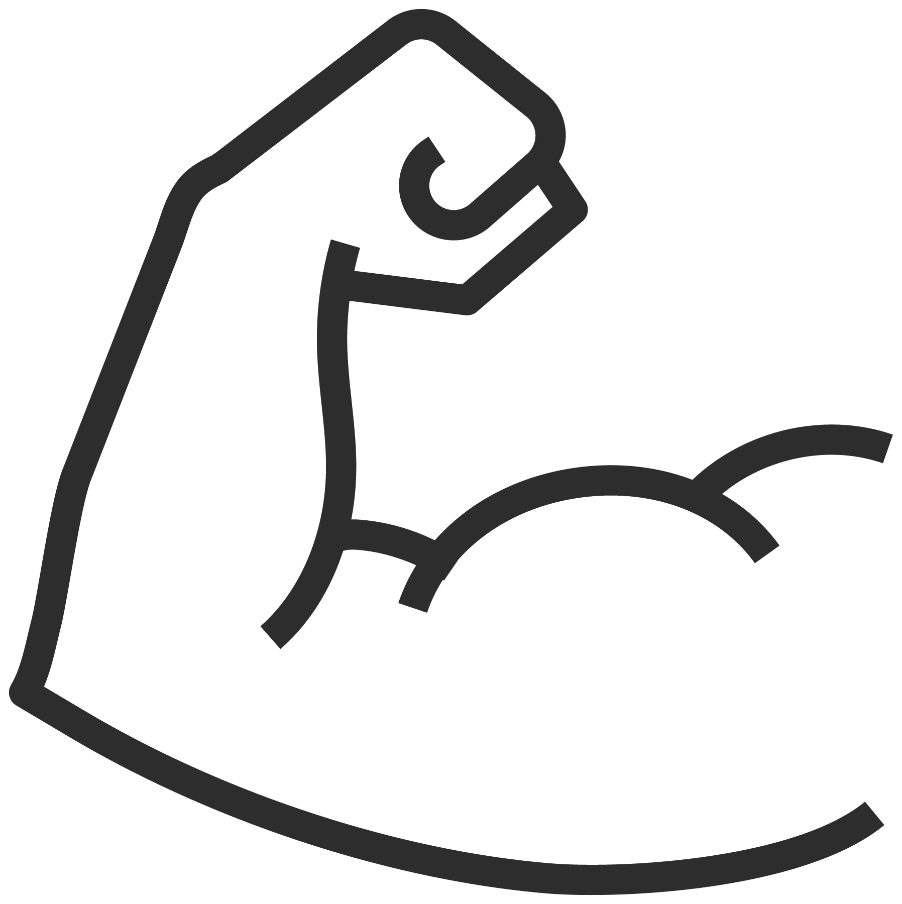 Outlined Muscular Arm Icon for Strength Concept