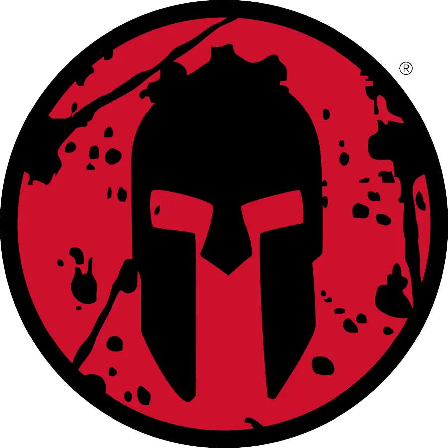 Red and Black Spartan Helmet Logo