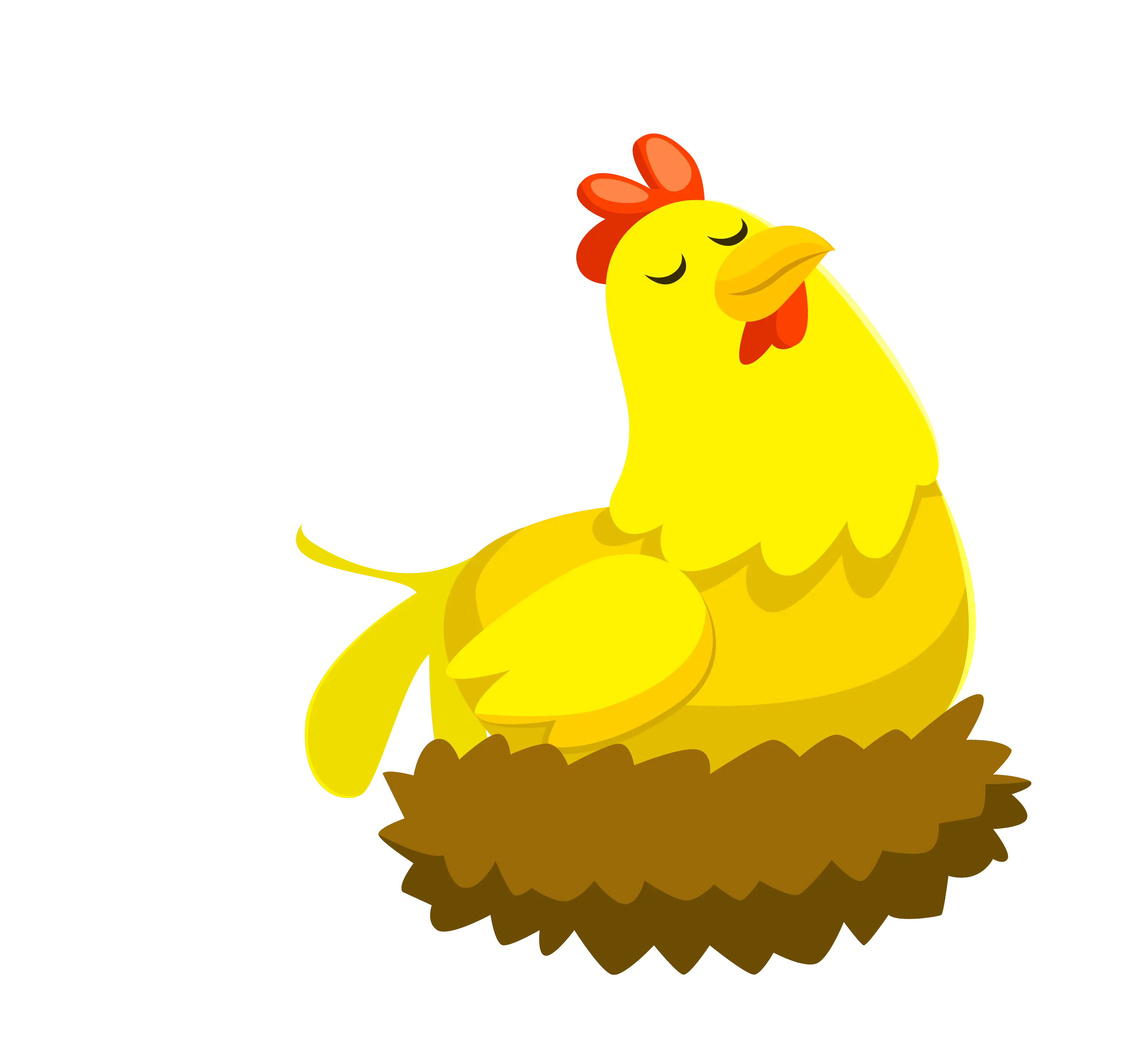 Hen Sitting on Nest