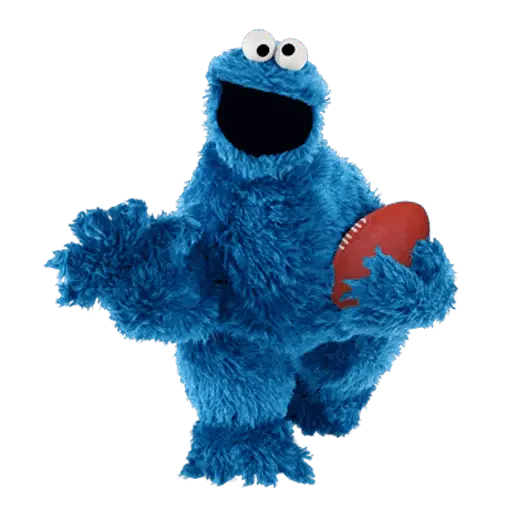 Cookie Monster Holding a Football