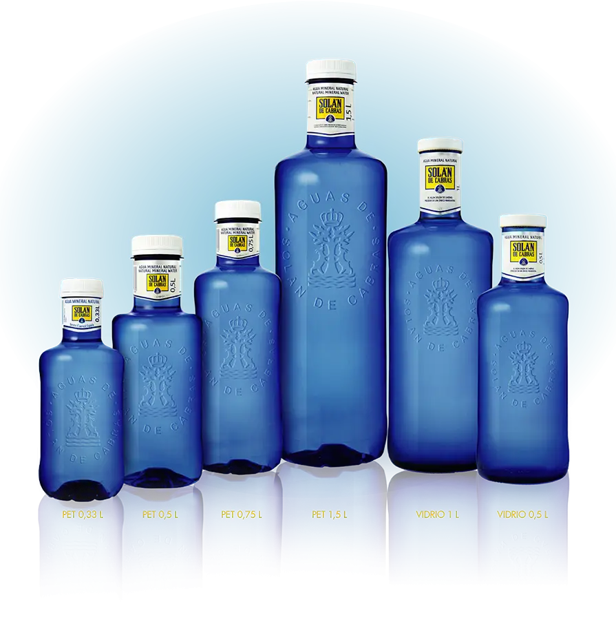 Set of Blue Glass Bottles
