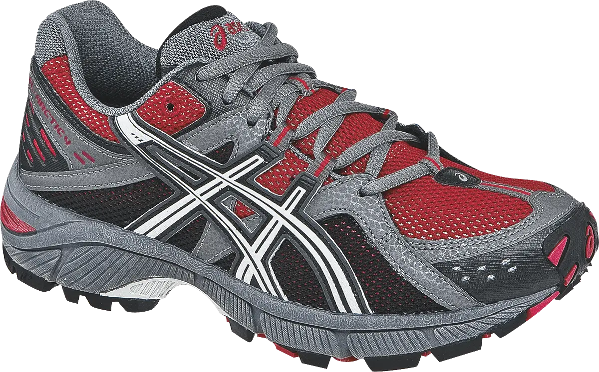 Grey and Red Trail Running Shoe for Men