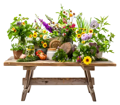 Colorful Flower Arrangement on Table
