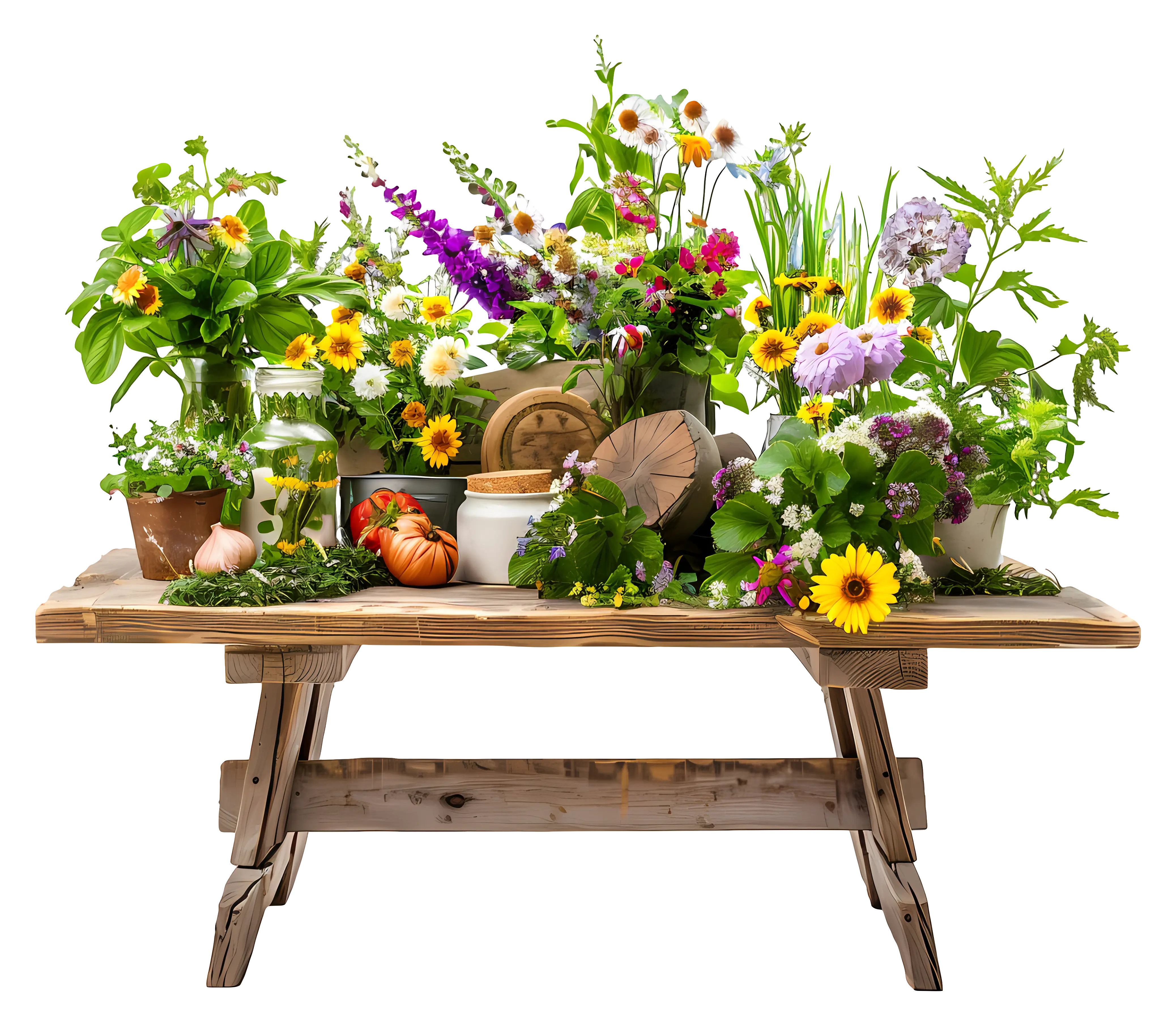 Colorful Flower Arrangement on Table