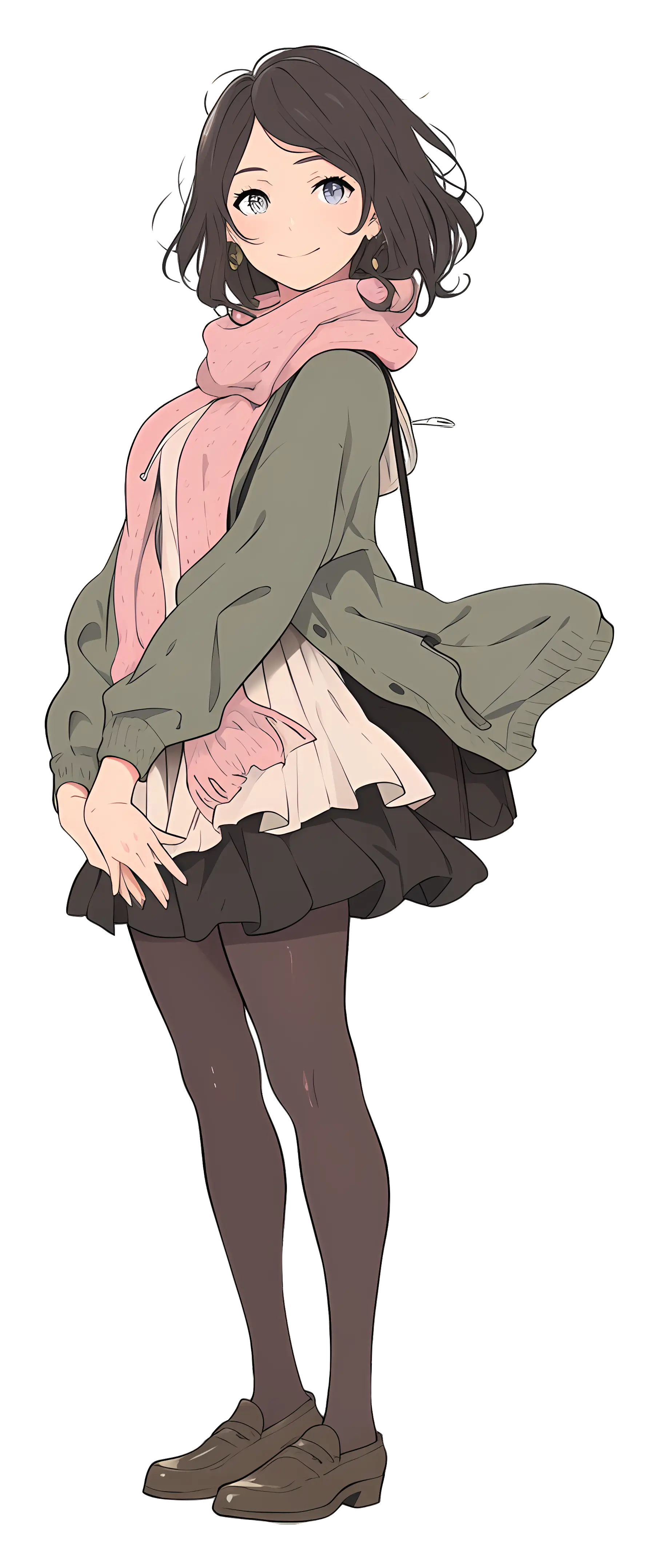 Anime Girl in Winter Outfit