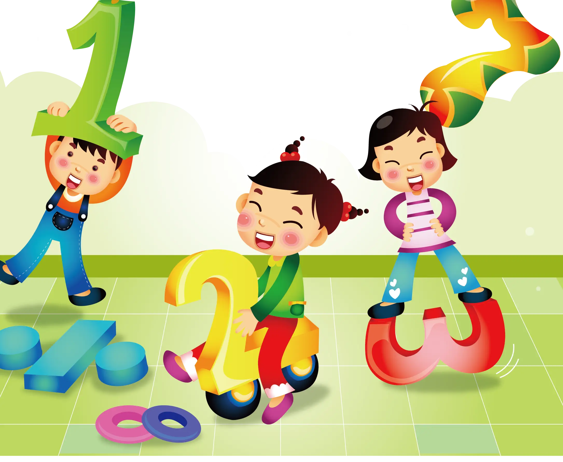 Children Playing with Numbers