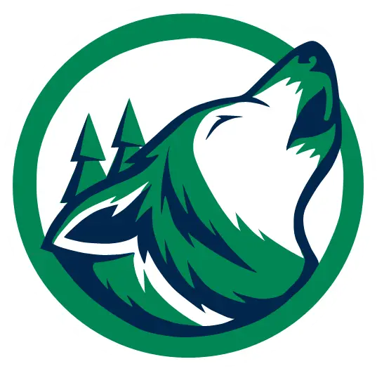 Howling Wolf Logo with Forest Background