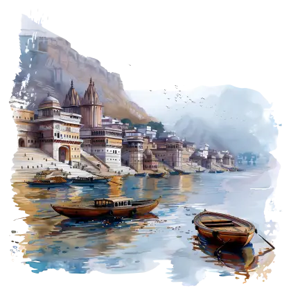 Riverfront Cityscape with Boats