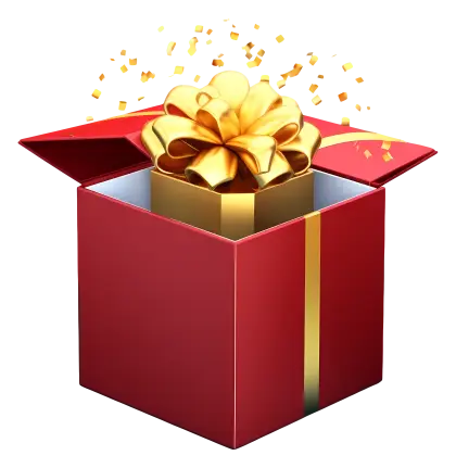 Red and Gold Gift Box Illustration