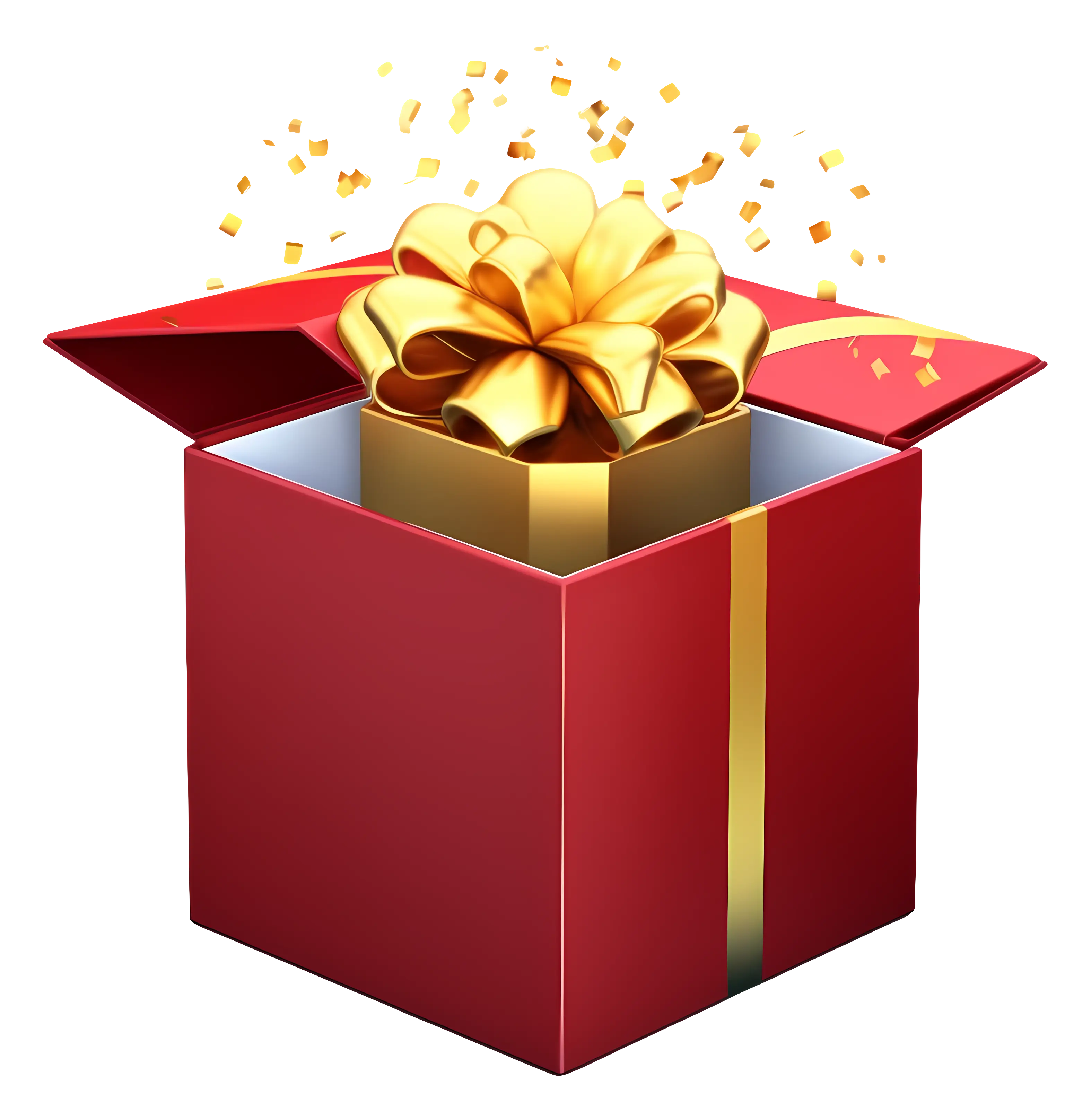 Red and Gold Gift Box Illustration