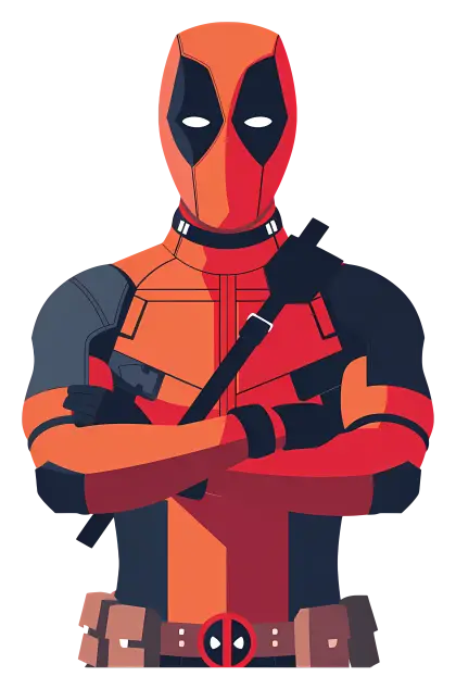 Superhero in Red and Black Costume Illustration