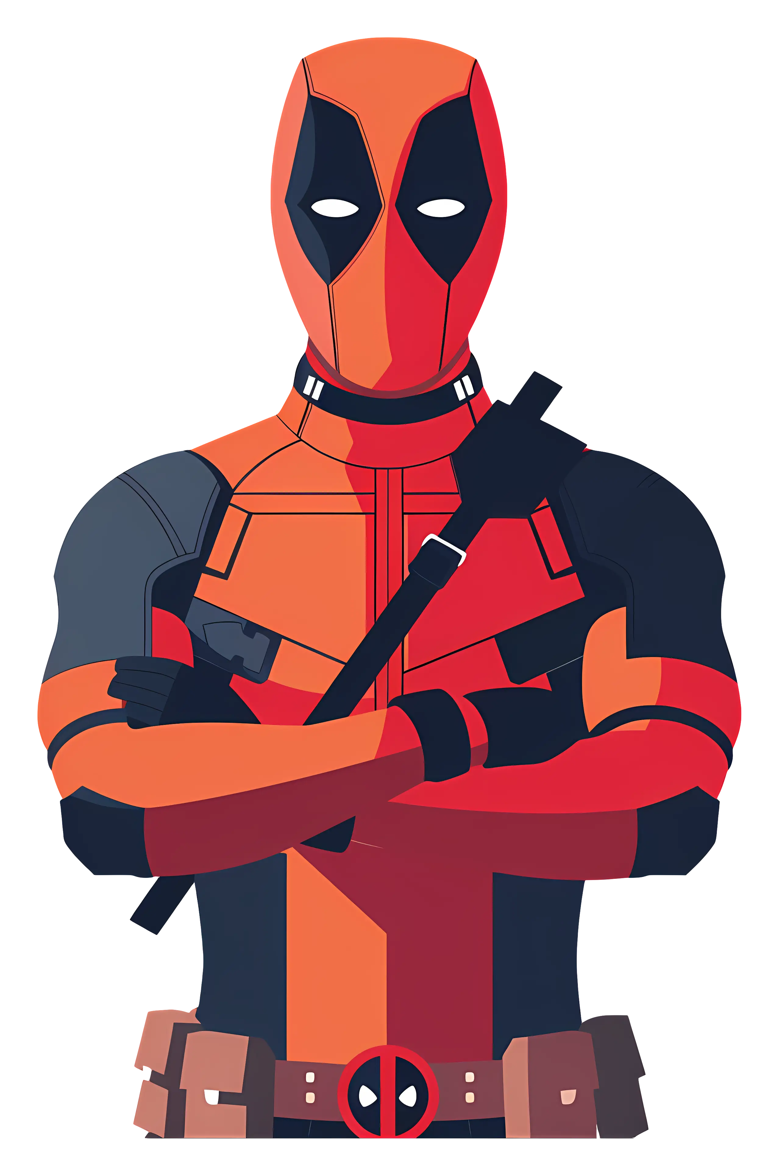 Superhero in Red and Black Costume Illustration