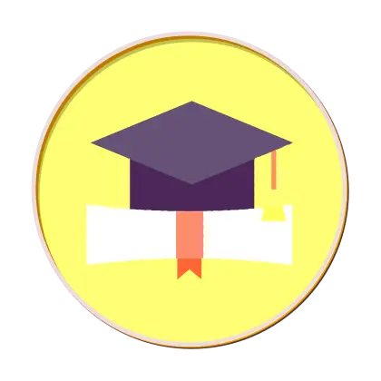 Graduation Cap and Diploma Icon Illustration
