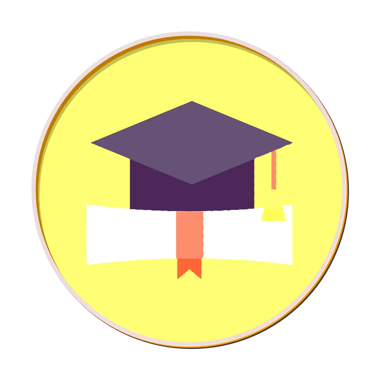 Graduation Cap and Diploma Icon Illustration
