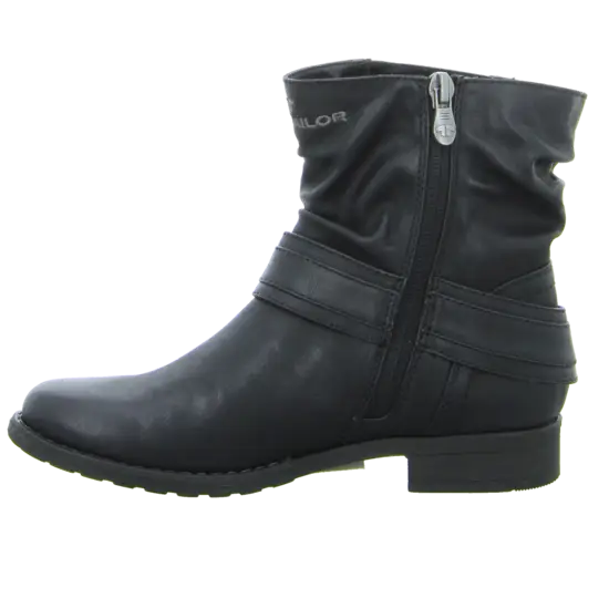 Black Leather Boot with Zipper