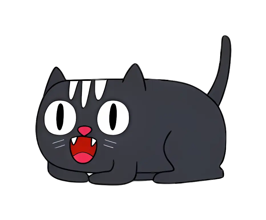 Cartoon Black Cat Illustration