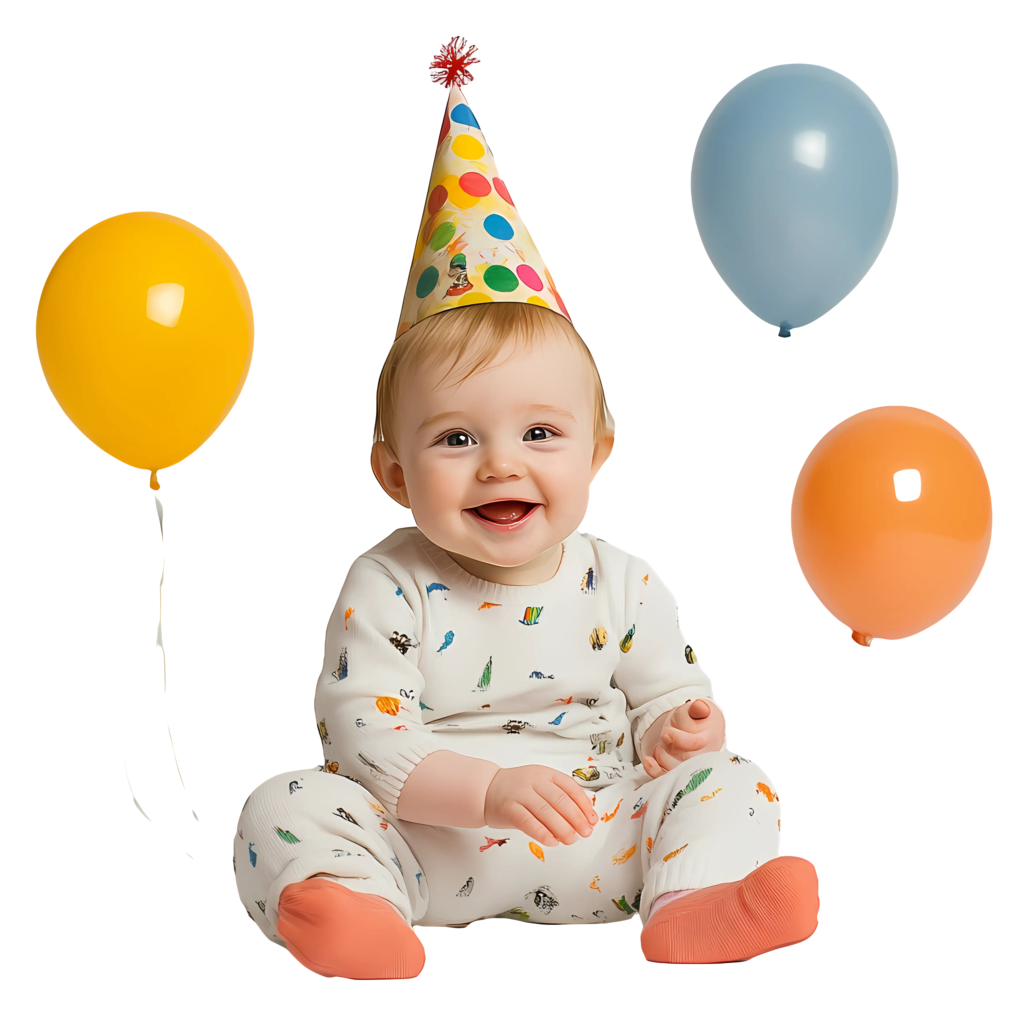 Baby Celebrating with Balloons