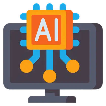 AI Chip Illustration on Computer Screen